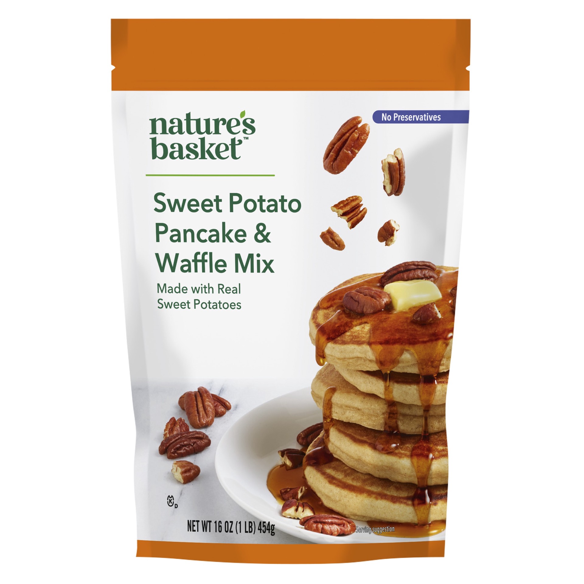 slide 1 of 1, nature's basket S Potato Pancake Mix, 16 oz