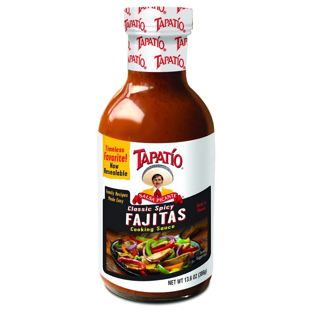slide 1 of 4, Tapatio Classic Spicy Fajita Cooking Sauce, 13.6 oz