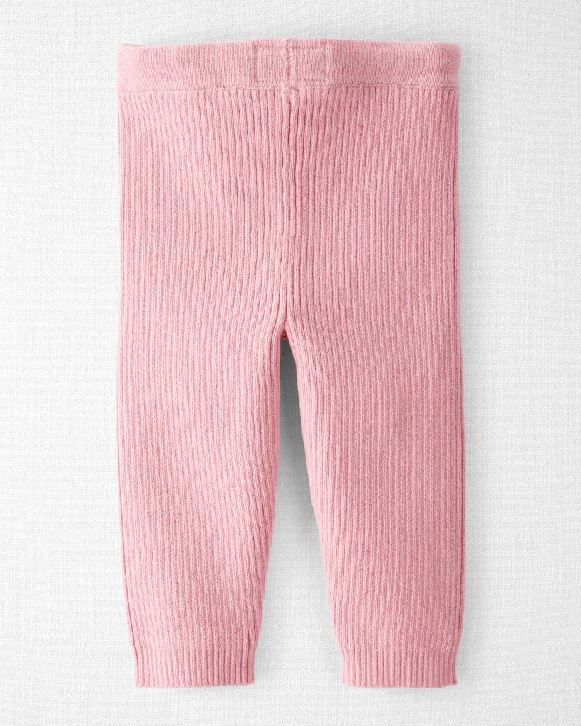 slide 4 of 4, Littleplanet Baby Girl Organic Cotton Sweater Knit Pants Pink 9M, 1 ct
