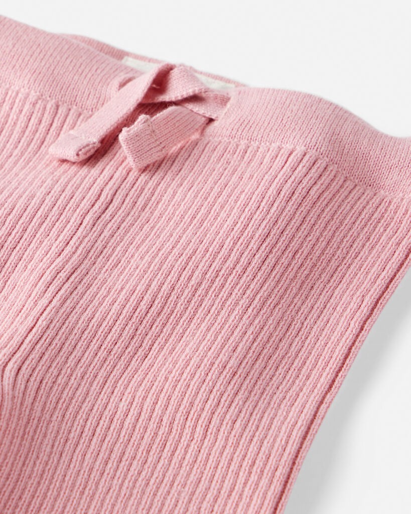 slide 3 of 4, Littleplanet Baby Girl Organic Cotton Sweater Knit Pants Pink 9M, 1 ct