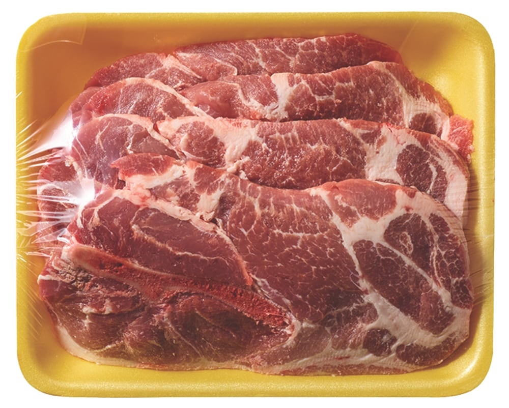 slide 1 of 2, Pork Bone-In Shoulder Steaks Value Pack (4 Steaks Per Pack), per lb