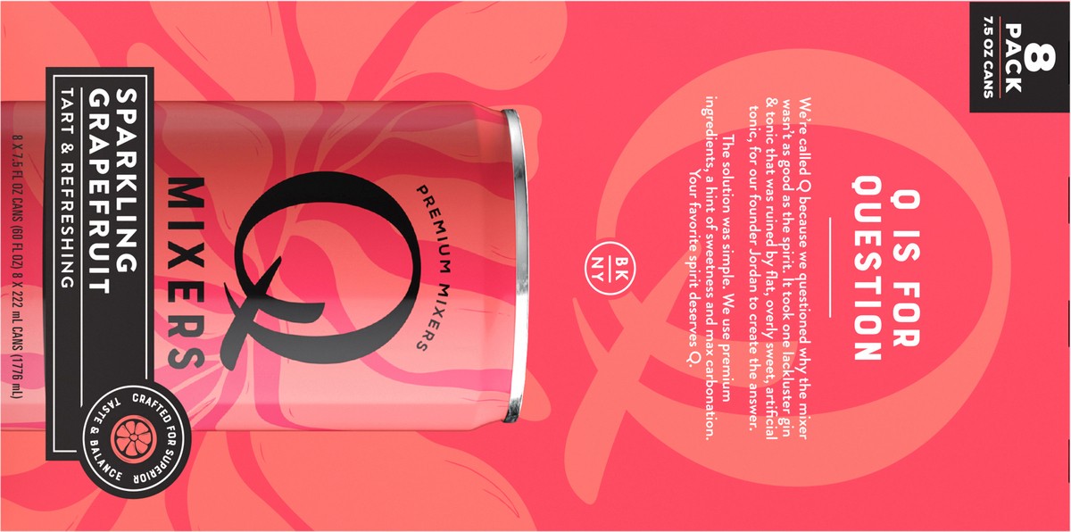 slide 11 of 12, Q Mixers Sparkling Grapefruit 8 - 7.5 fl oz Cans, 8 ct