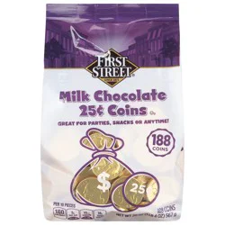 First Street Milk Chocolate 25 Cent Coins
