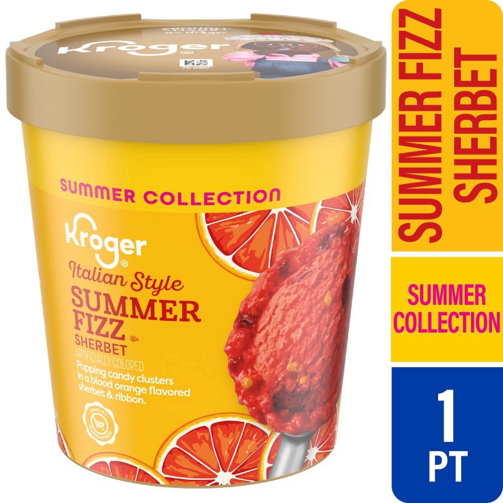 slide 1 of 5, Kroger® Summer Collection Italian Style Summer Fizz Blood Orange Sherbet Pint, 16 oz