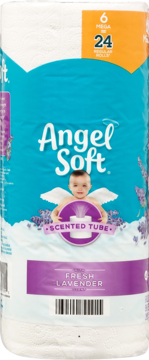 slide 6 of 11, Angel Soft 2-Ply Mega Rolls Scented Tube Fresh Lavender Scent Bathroom Tissue 6 ea, 6 ct