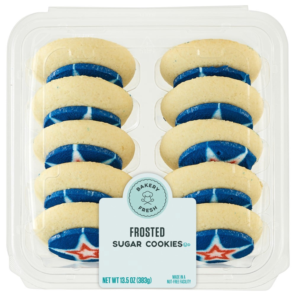 slide 1 of 1, Bakery Fresh Star Frosted Sugar Cookies, 13.5 oz