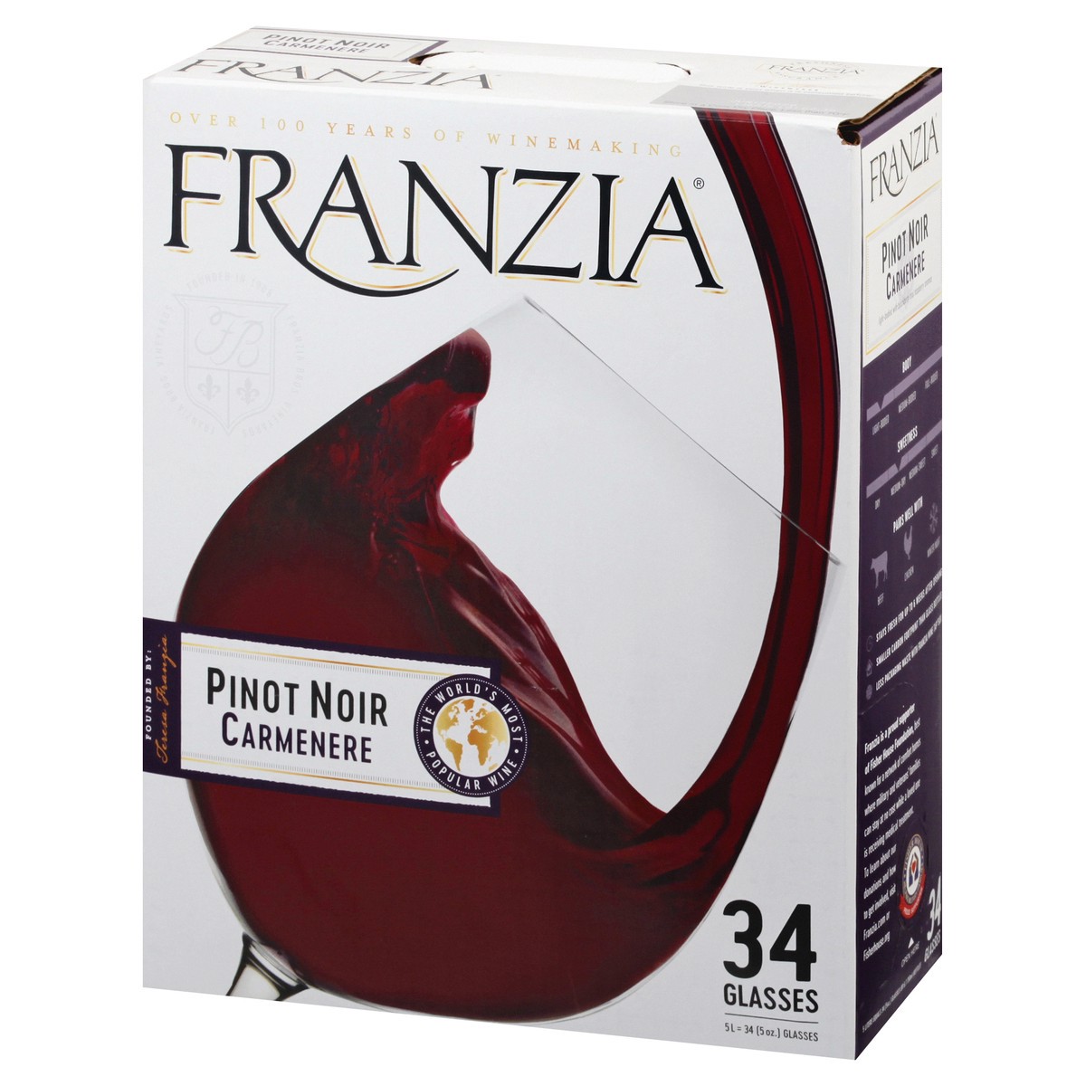 slide 4 of 7, Franzia Pinot Noir, 5 liter