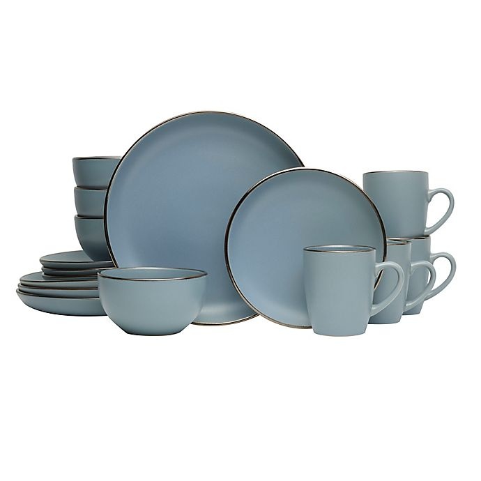 slide 1 of 5, Pfaltzgraff Hadlee Blue Dinnerware Set, 16 ct