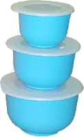 VMI Housewares Mixing Bowls with Lids - 3 Piece - Blue