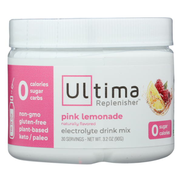 slide 1 of 1, Ultima Replenisher Broad Spectrum Pink Lemonade Electrolyte Mix 3.2 oz, 1 ct
