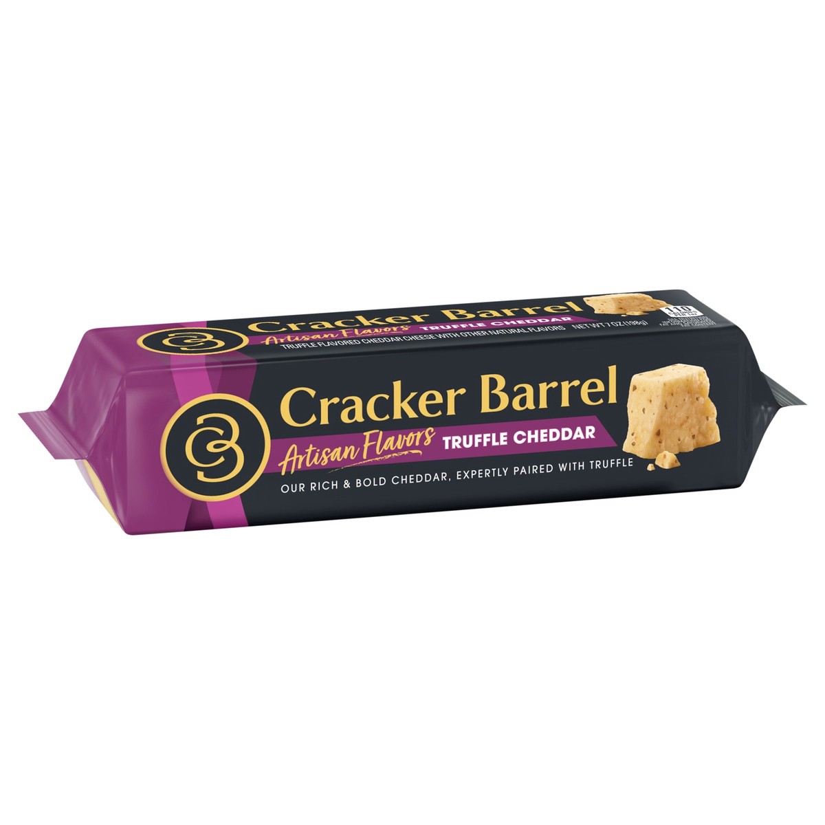 slide 7 of 13, Cracker Barrel Truffle Cheddar Cheese 7 oz, 7 oz