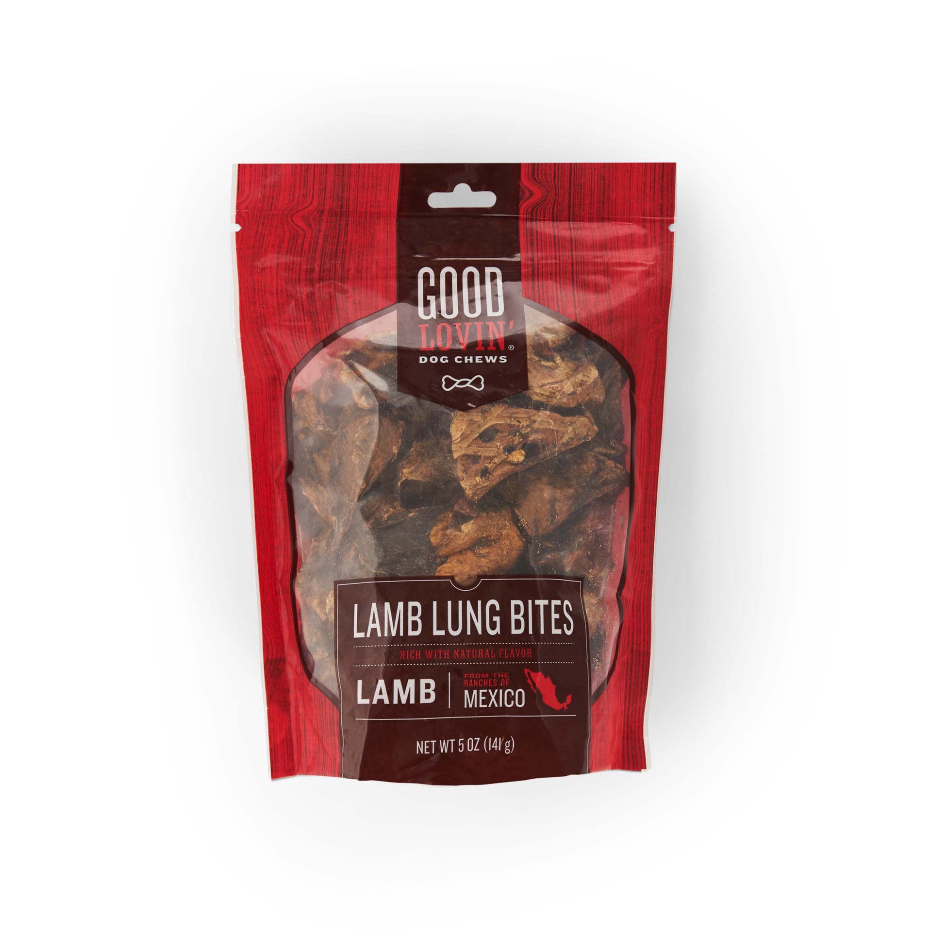 slide 1 of 1, Good Lovin' Lamb Lung Bites Dog Chews 5 oz., 1 ct