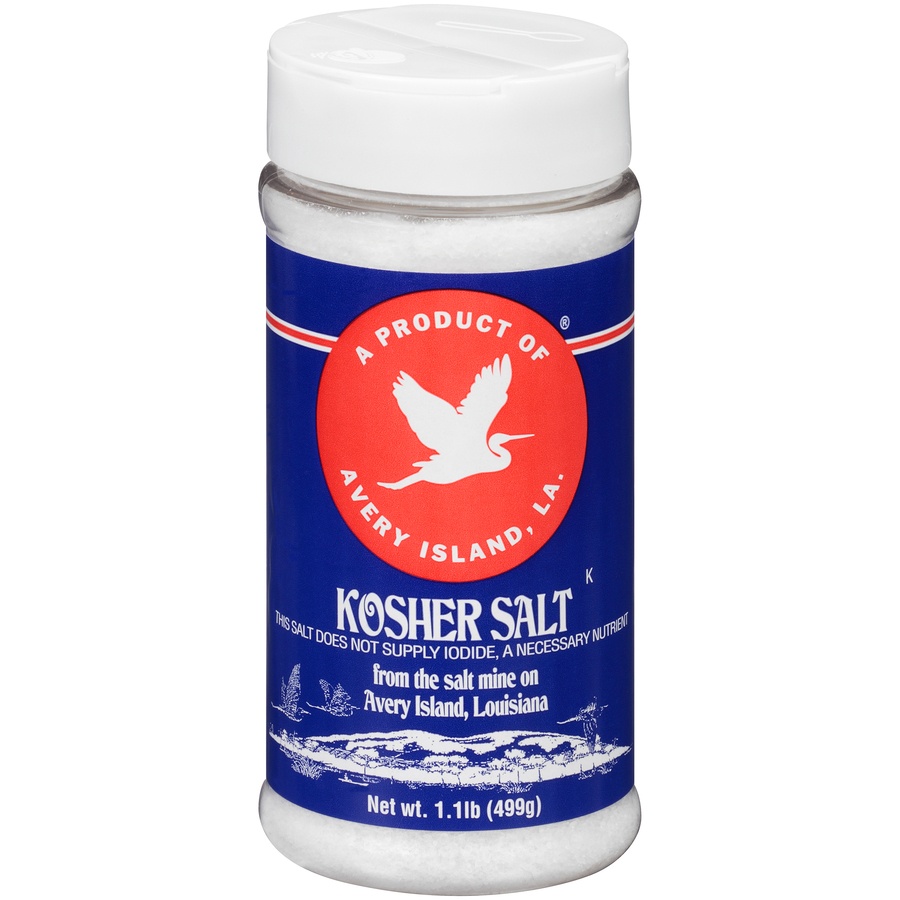 slide 1 of 1, Avery Island Kosher Salt 1.1 Lb. Shaker, 1 ct