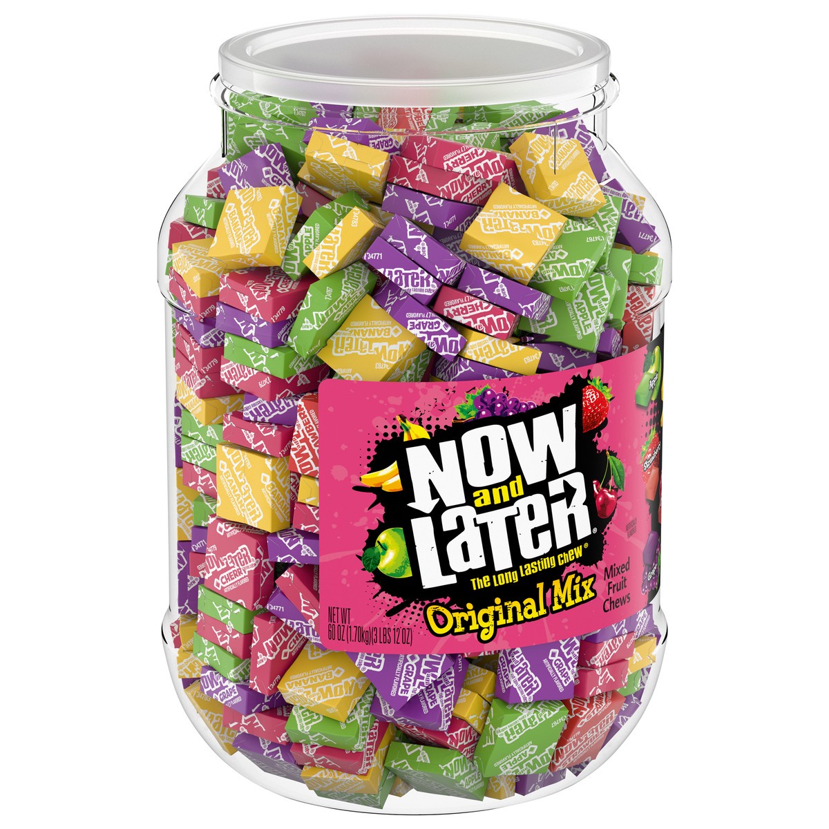 slide 7 of 9, Now & Later Original Mix Mixed Fruit Chews 60 oz, 60 oz
