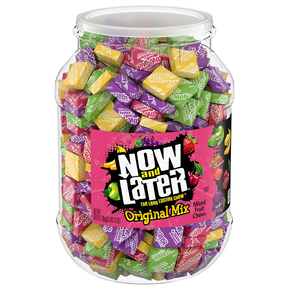 slide 1 of 9, Now & Later Original Mix Mixed Fruit Chews 60 oz, 60 oz