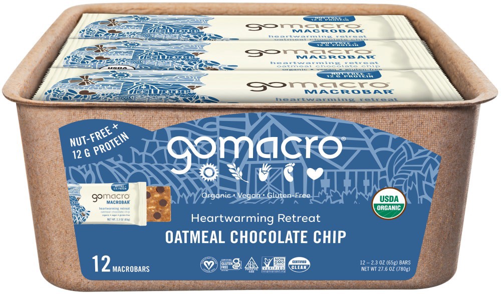 slide 1 of 1, GoMacro Oatmeal Chocolate Chip MacroBar 12ct Tray, 12 ct