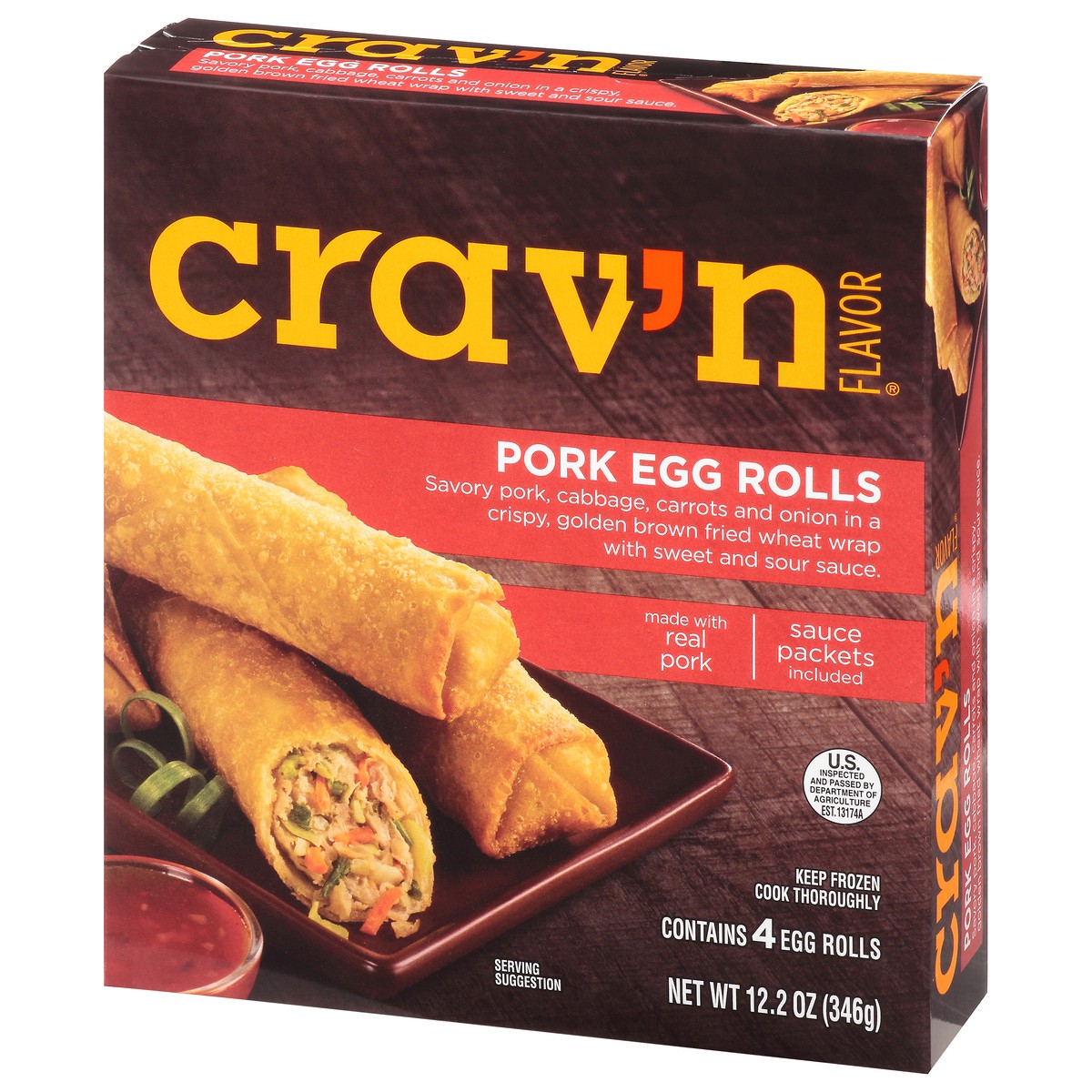 slide 5 of 11, Crav'n Flavor Pork Egg Rolls, 12.2 oz