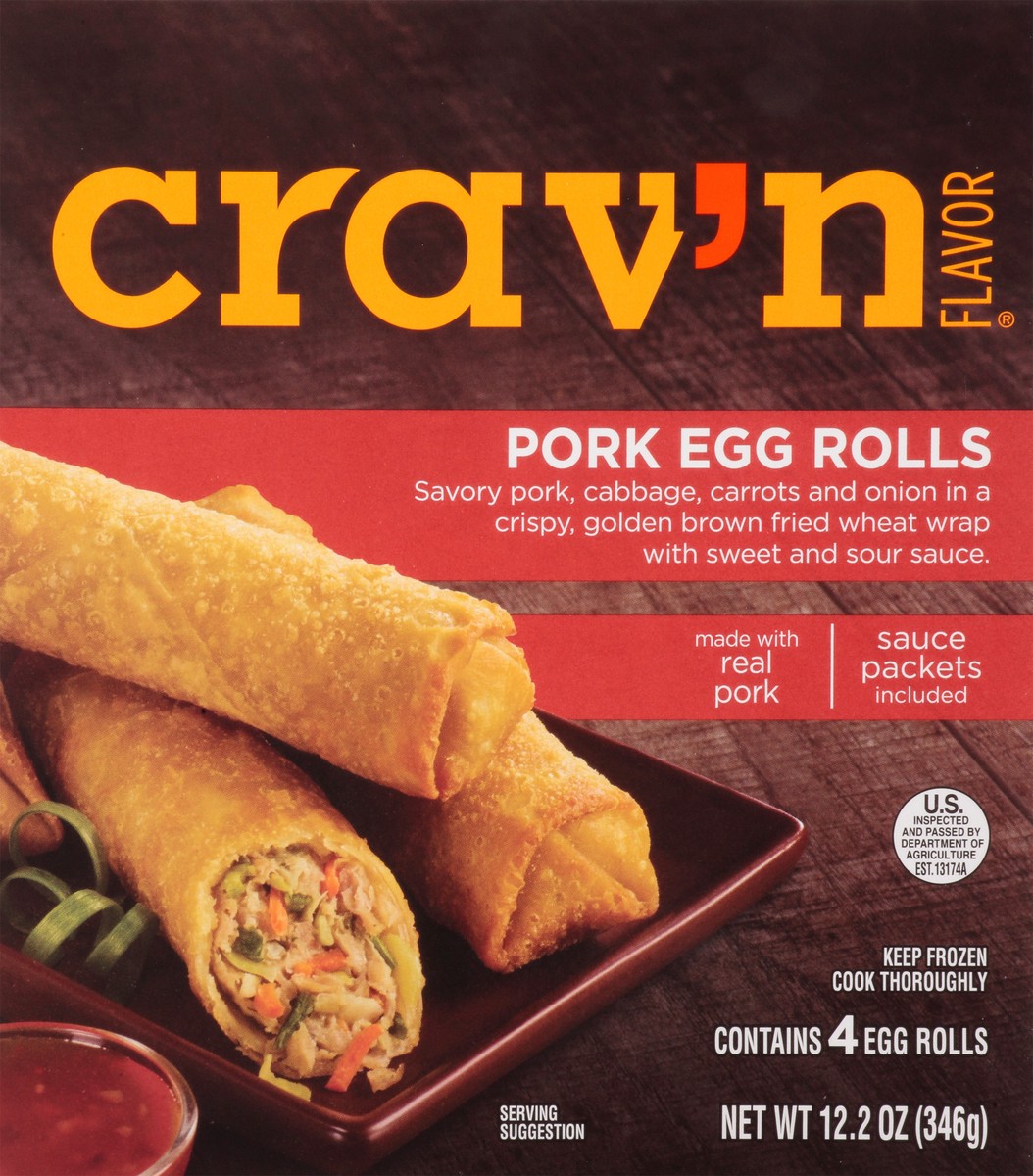 slide 11 of 11, Crav'n Flavor Pork Egg Rolls, 12.2 oz