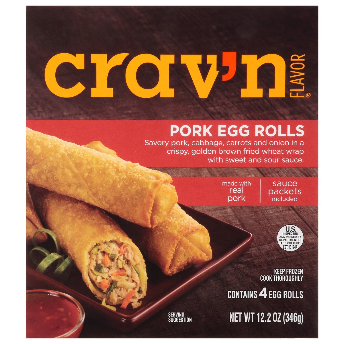 slide 4 of 11, Crav'n Flavor Pork Egg Rolls, 12.2 oz