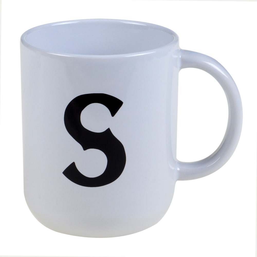 slide 1 of 1, Holiday Home Monogram 'S' Mug - White/Black, 1 ct