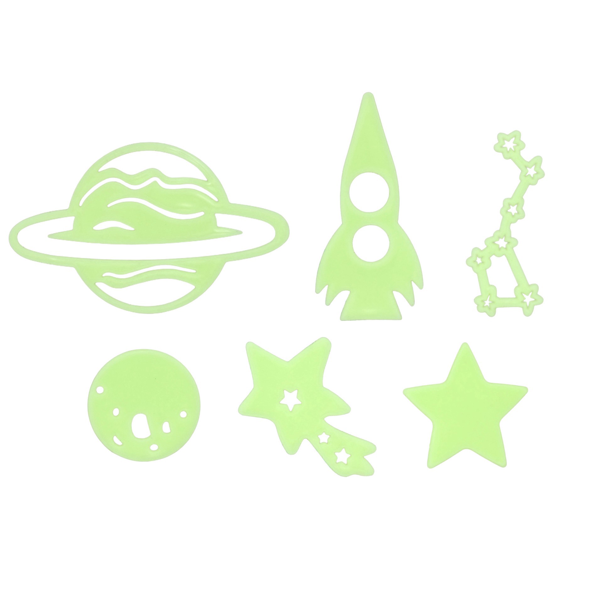slide 6 of 6, Space Glow-In-The-Dark Stickers By Creatology, 5.51 in x 8.46 in x 0.59 in