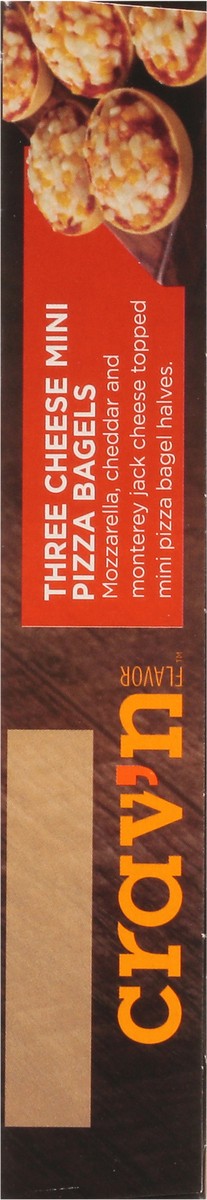 slide 15 of 15, Crav'n Flavor Three Cheese Mini Pizza Bagels 9 Each, 9 ct