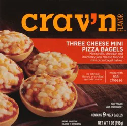 Crav'n Flavor Three Cheese Mini Pizza Bagels 9 Each