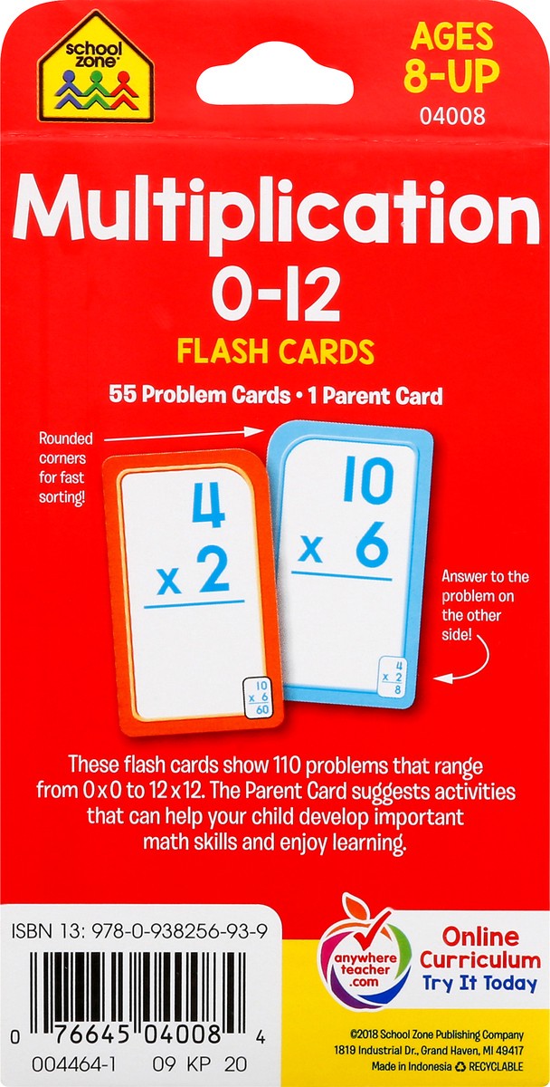 slide 3 of 9, School Zone Flash Cards Multiplication, 1 ct