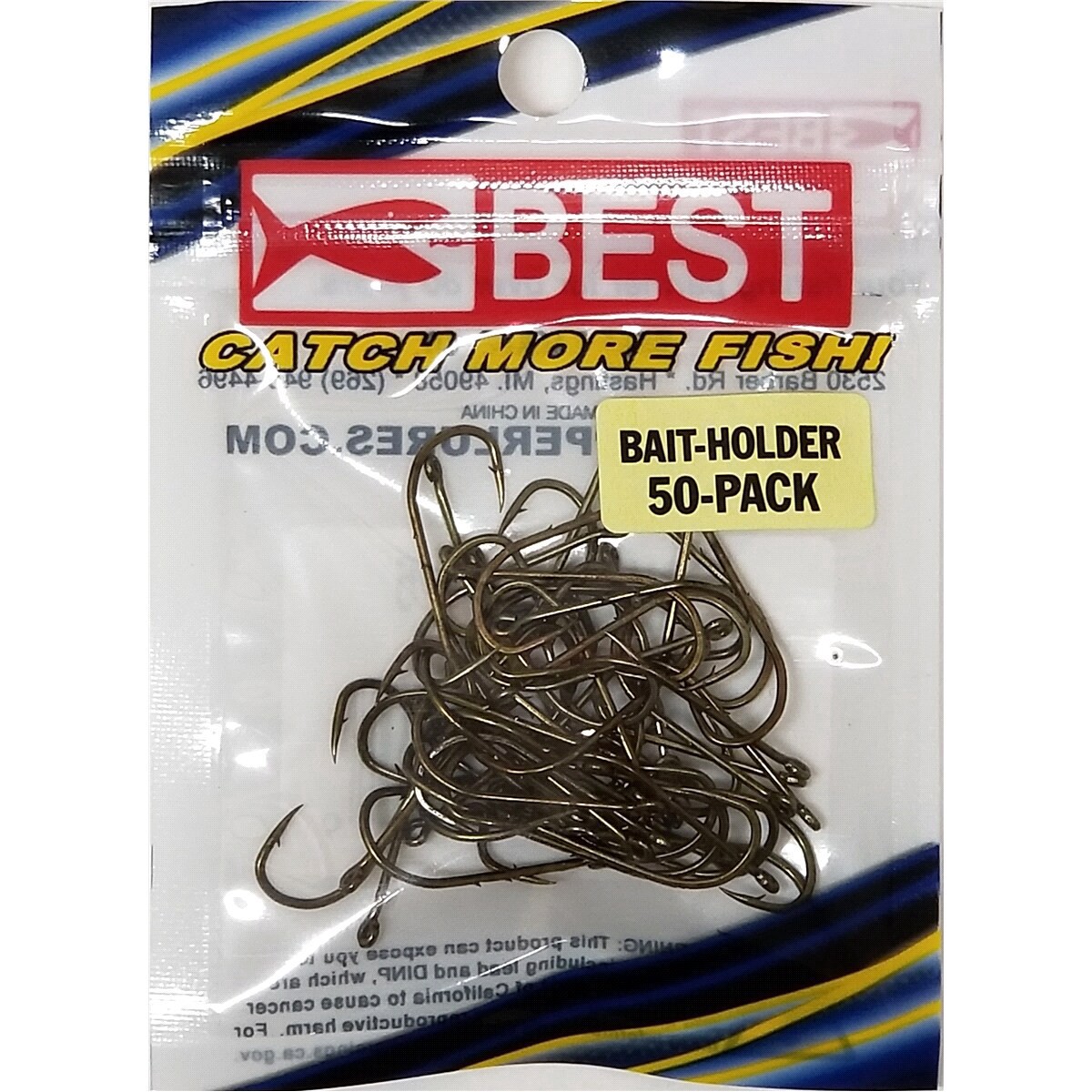 slide 1 of 1, Best Bronze Baitholder Size 6 Hook Pack, 50 ct