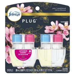 Febreze Dual Plug Air Freshener Refill Japanese Cherry Blossom Plug - 1.75 fl oz/2pk