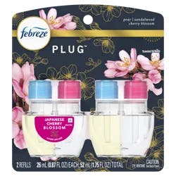 Febreze Dual Plug Air Freshener Refill Japanese Cherry Blossom Plug - 1.75 fl oz/2pk