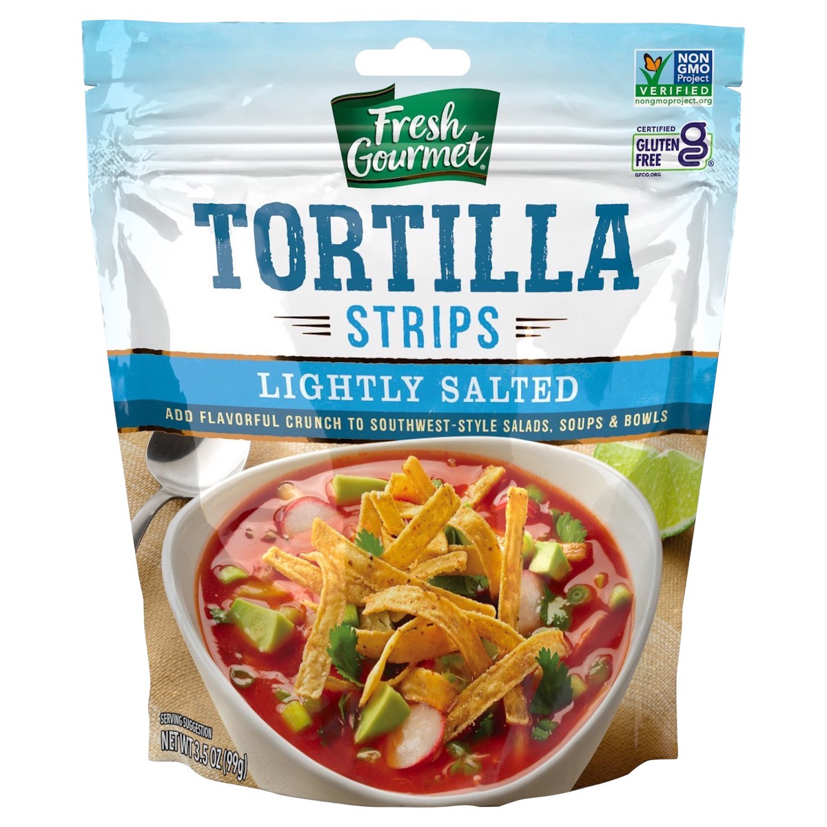 slide 1 of 3, Fresh Gourmet Tortilla Strip, 3.5 oz