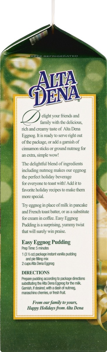 slide 2 of 5, Alta Dena Holiday Eggnog Quart, 1 qt