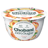 slide 18 of 19, Chobani Yogurt, Zero Sugar, Peach Flavor, 5.3 oz
