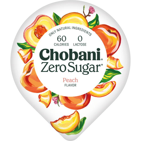 slide 9 of 19, Chobani Yogurt, Zero Sugar, Peach Flavor, 5.3 oz