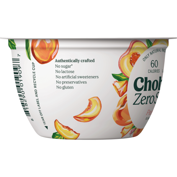 slide 6 of 19, Chobani Yogurt, Zero Sugar, Peach Flavor, 5.3 oz