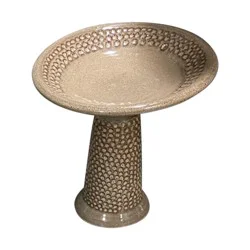 HD Outdoors Theo Mini Birdbath - Brown