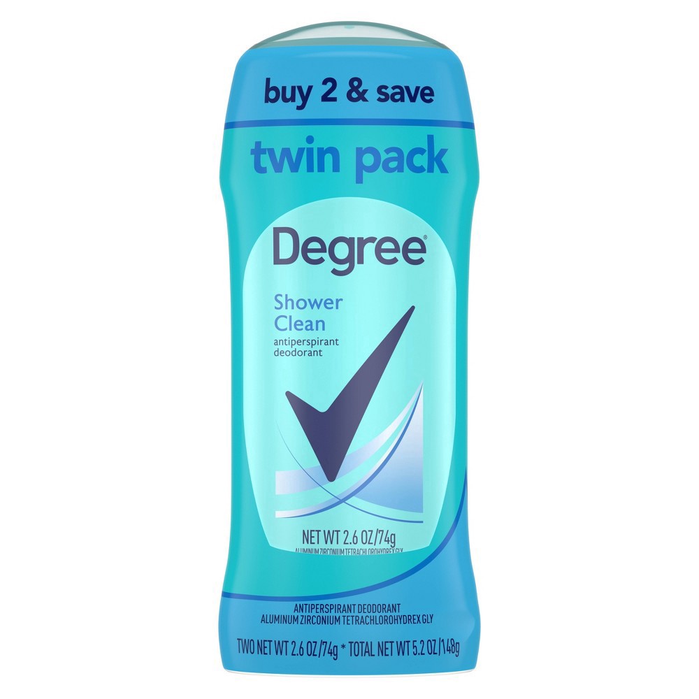slide 6 of 11, Degree Antiperspirant Deodorant Shower Clean, 2.6 oz, 2 Count , 2.6 oz