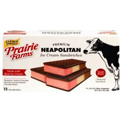 Prairie Farms Small Batch Neapolitan Ice Cream Sandwiches, 12 ct