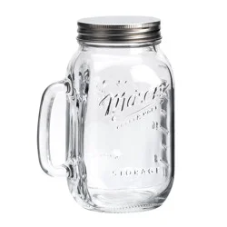 Mason Craft & More Glass Jar With Handle and Lid - Clear