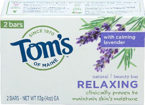 slide 1 of 5, Tom's of Maine Beauty Bar Natural Relaxing with Calming Lavender, 4 ct