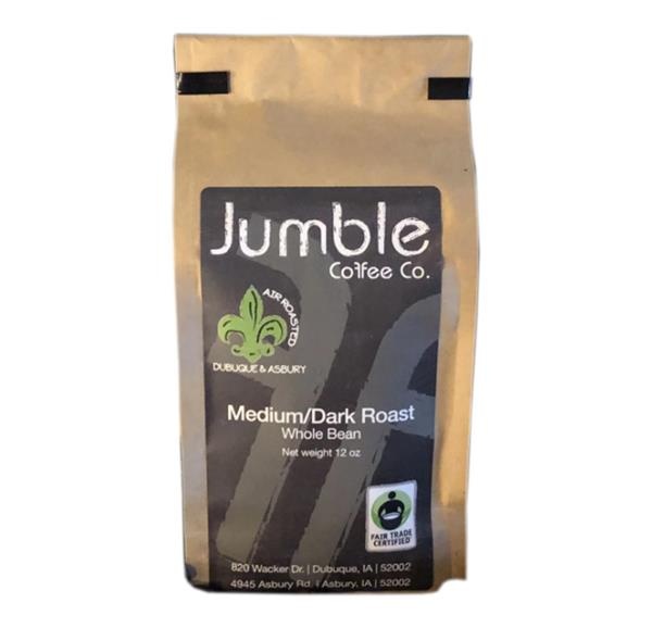 slide 1 of 1, Jumble Coffee Co, Meadium/Dark Roast Whole Bean - 12 oz, 12 oz