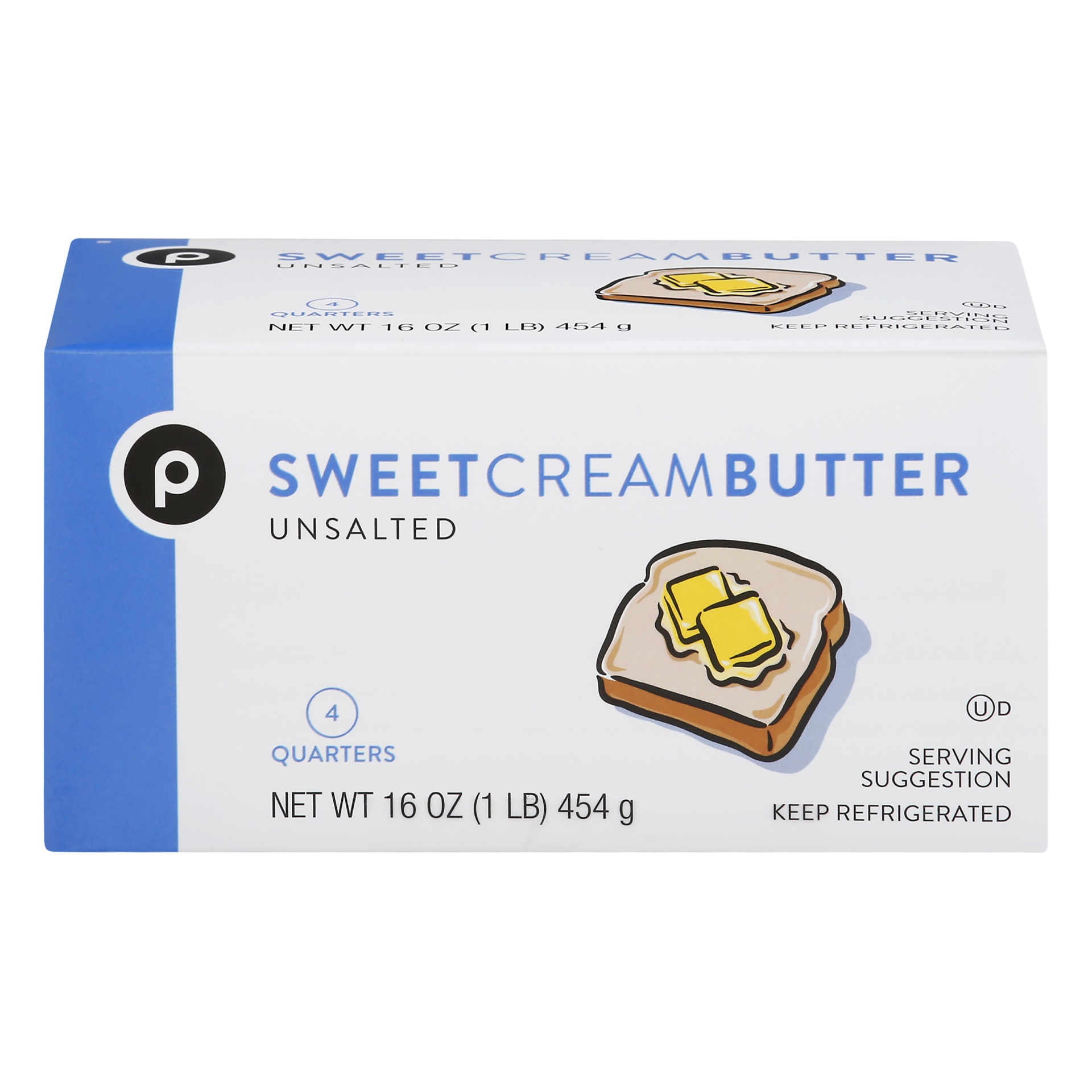 slide 1 of 1, Publix Unsalted Sweet Cream Butter, 16 oz