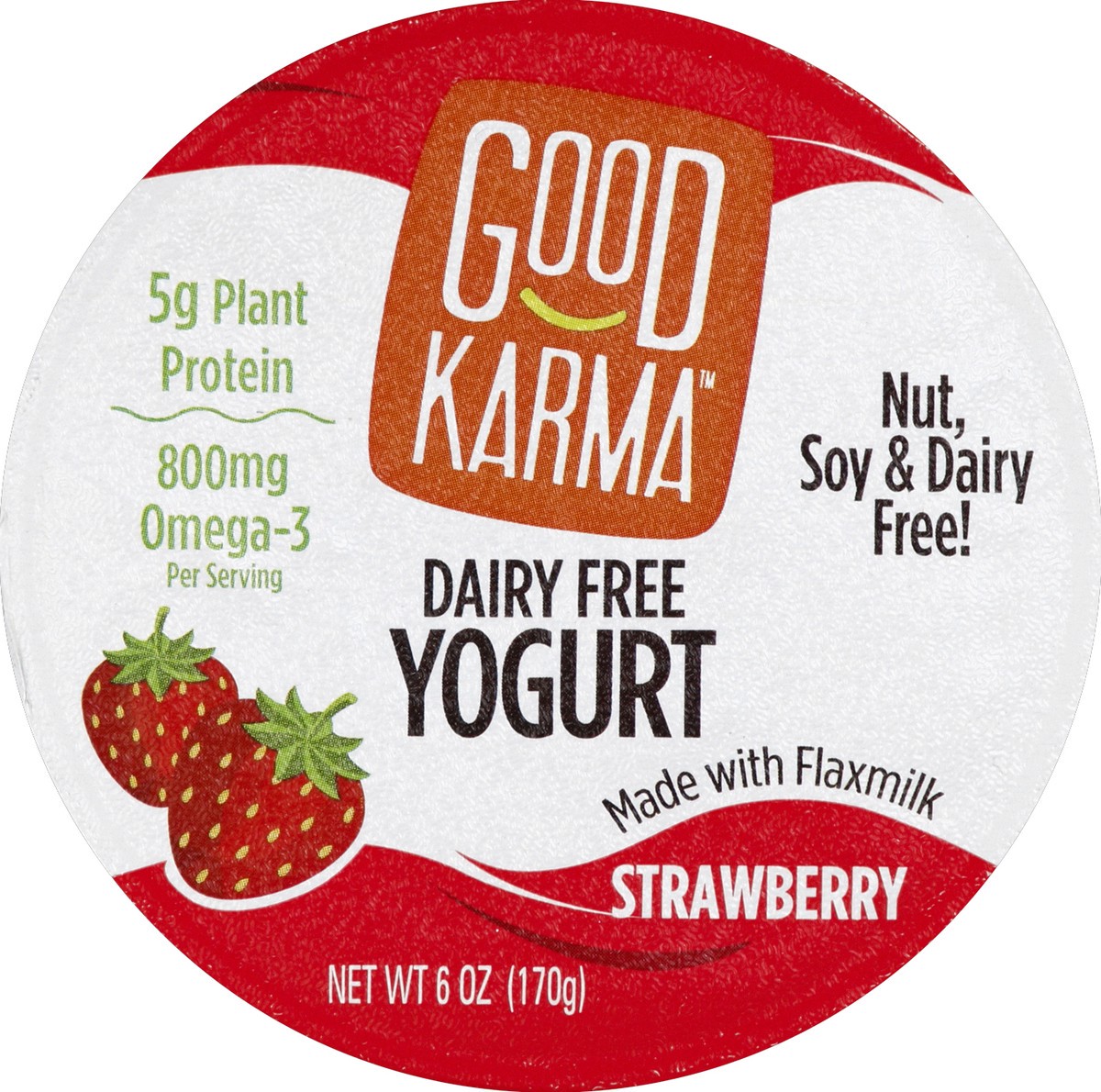 slide 2 of 3, Good Karma Strawberry Dairy Free Yogurt, 6 oz