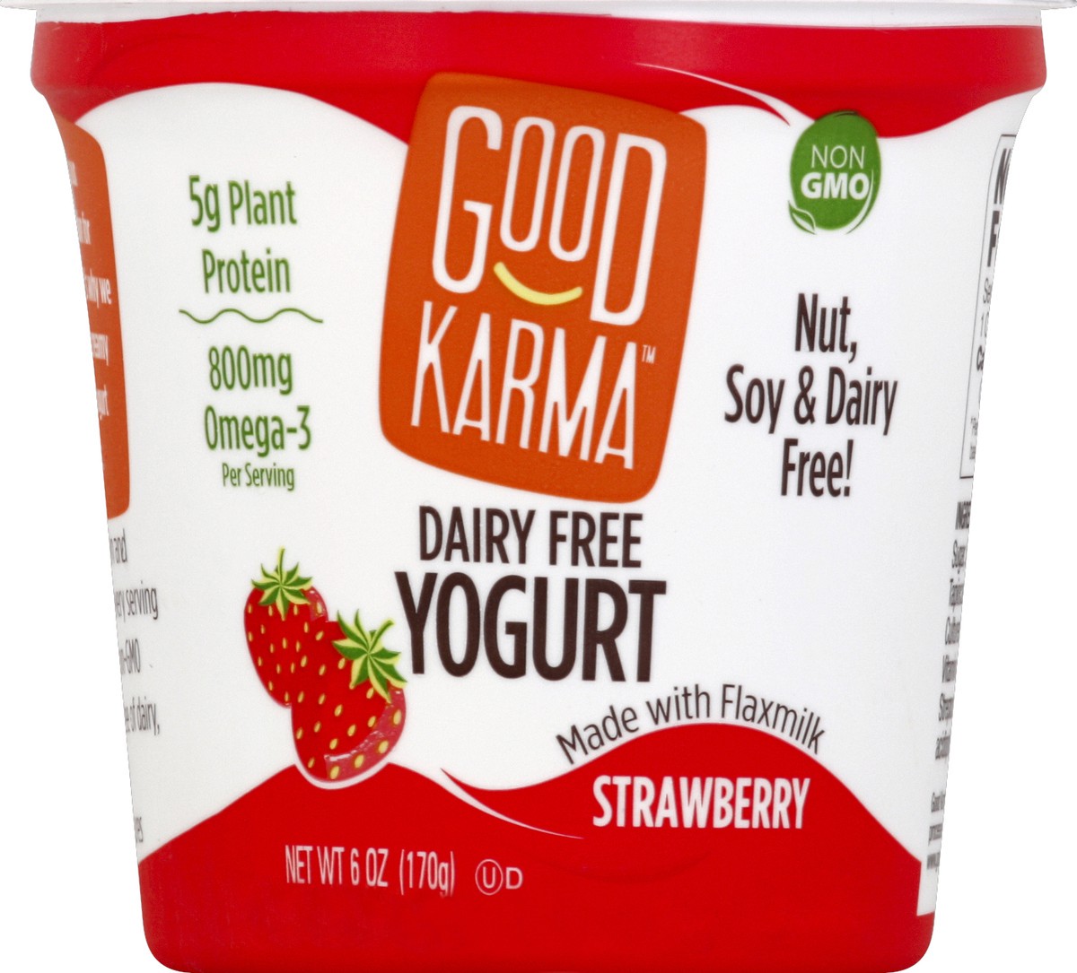 slide 3 of 3, Good Karma Strawberry Dairy Free Yogurt, 6 oz