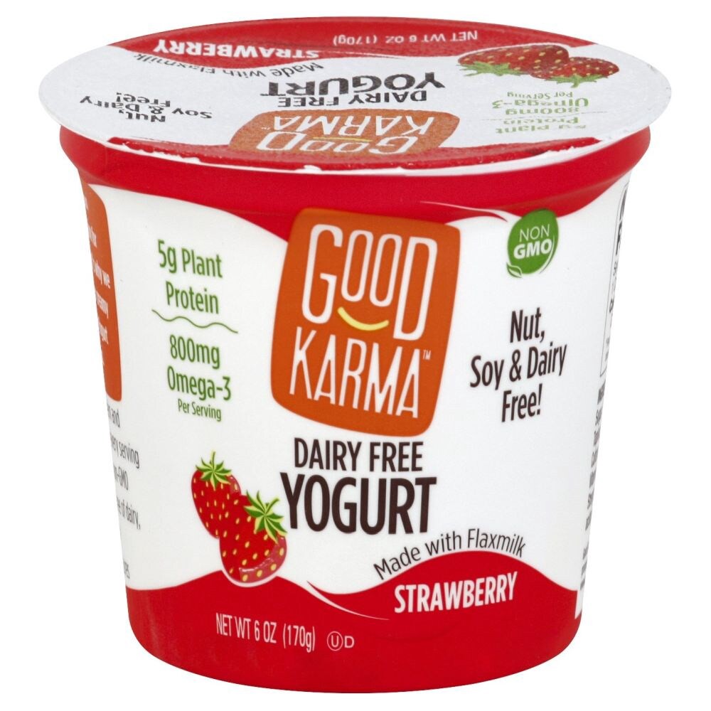 slide 1 of 3, Good Karma Strawberry Dairy Free Yogurt, 6 oz