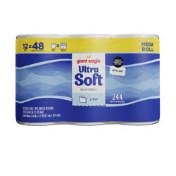 Giant Eagle Ultra Soft Bath Tissue,12 Mega Rolls