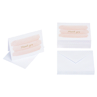 slide 7 of 13, American Greetings Pink Gold and Pink Brush Thank-You Cards and White Envelopes, 50 ct