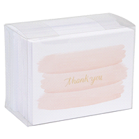 slide 10 of 13, American Greetings Pink Gold and Pink Brush Thank-You Cards and White Envelopes, 50 ct