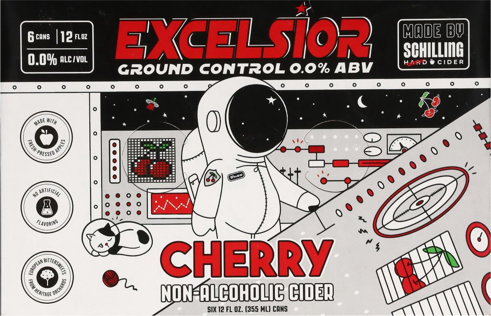 slide 3 of 6, Excelsior Ground Control Non-Alcoholic Cherry Cider - 6 ct, 6 ct; 12 oz